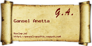Gansel Anetta névjegykártya